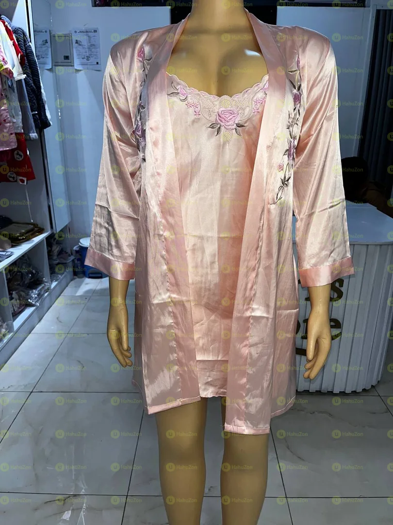 Comfortable Women 2 Pieces Satin Pyjamas Set