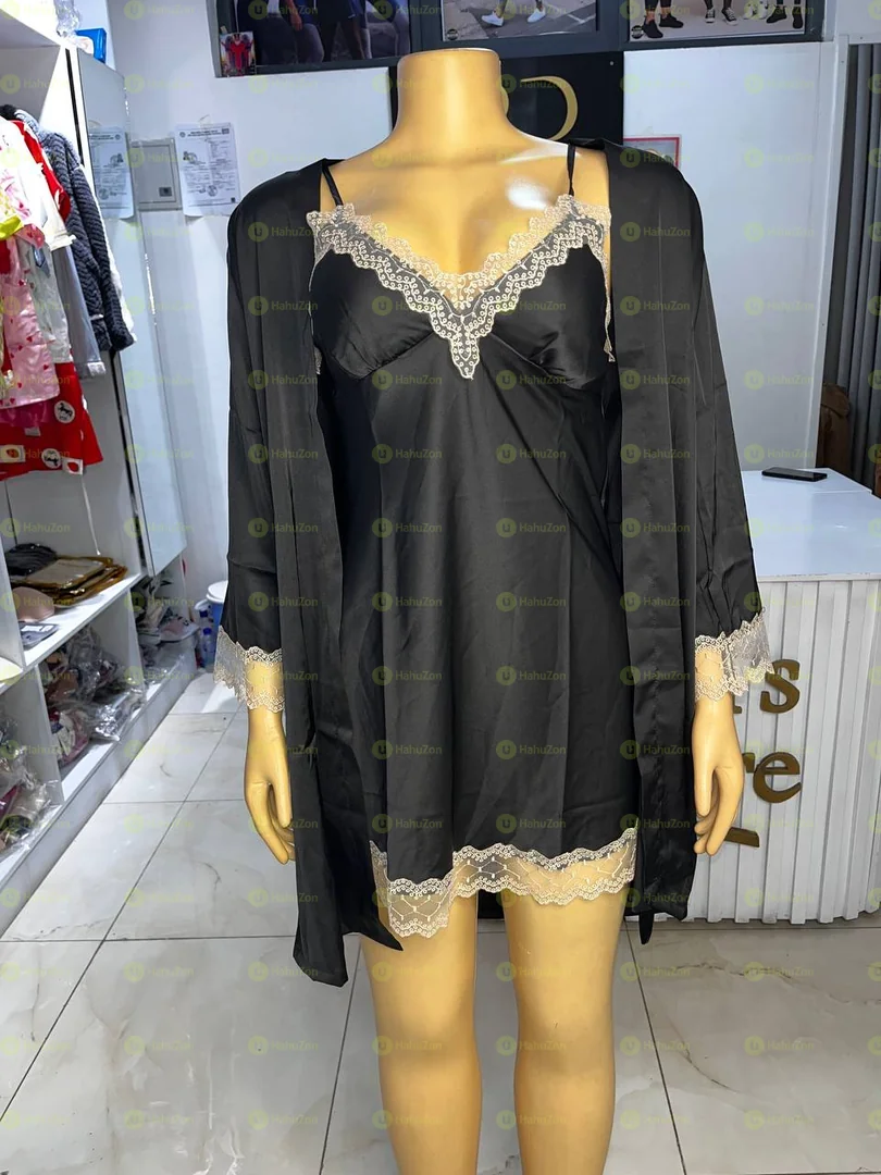 Comfortable Women 2 Pieces Satin Pyjamas Set