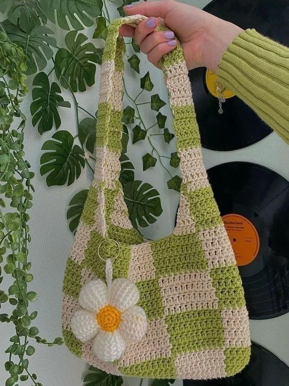 Cute Crocheted Small Sized Tote Bag