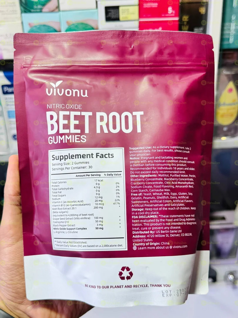 VivoNu Nitric Oxide Beet Root Gummies
