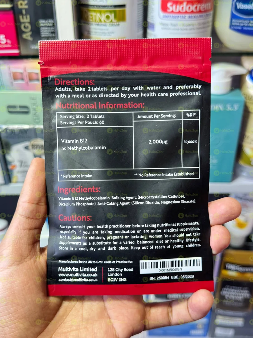MultiVita 2000µg Vitamin B12 Tablets
