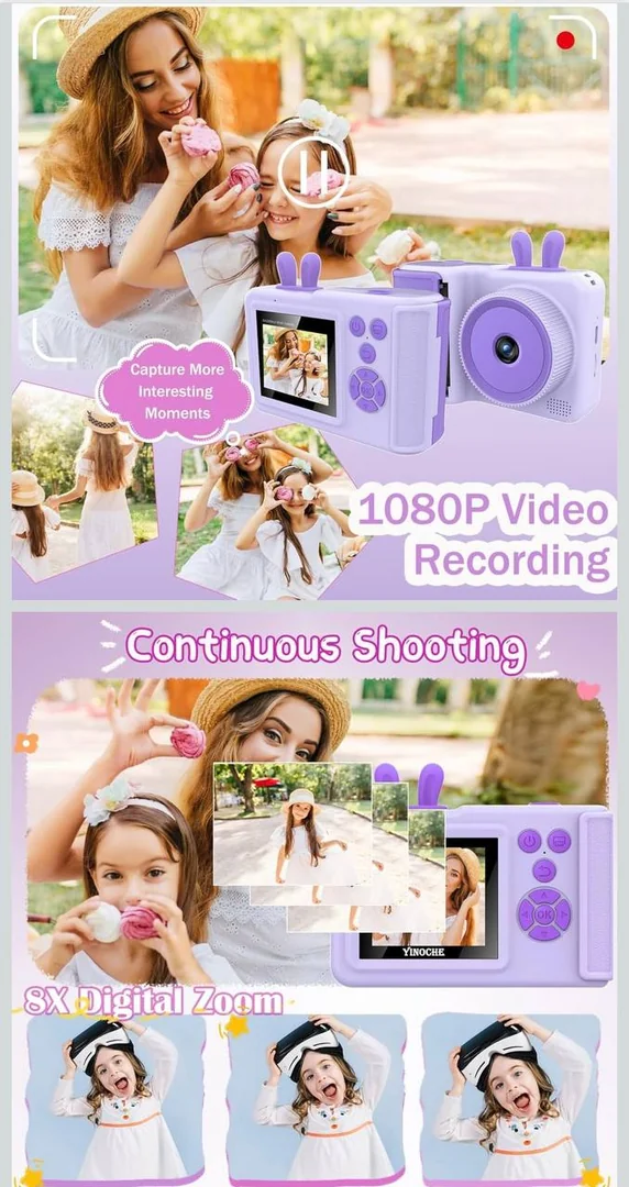 YINOCHE Kids Camera Instant Print Camera