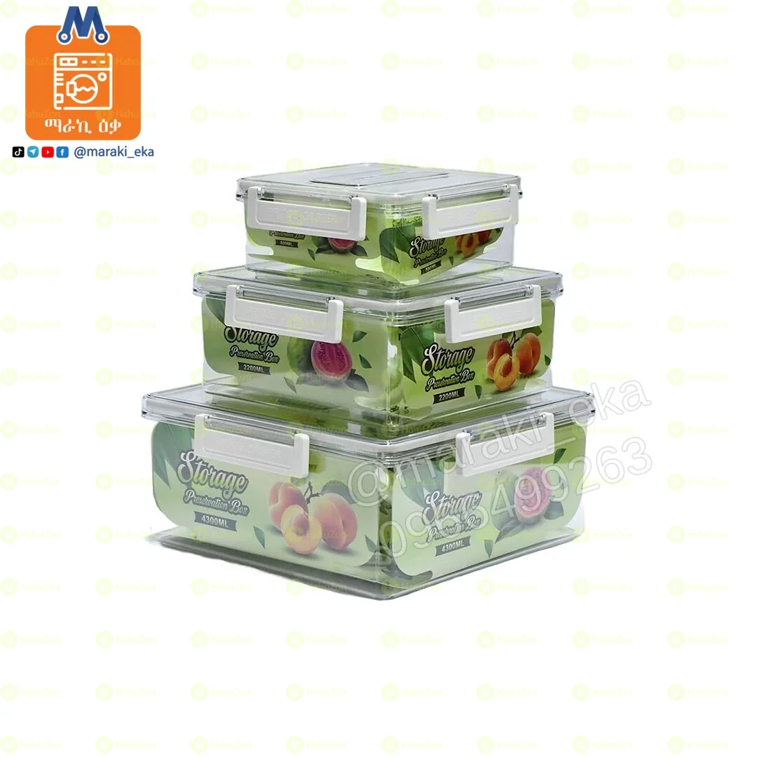 3 ፒስ የተለያዩ ምግቦችን ፍሪጅ ዉስጥ ማስቀመጫ