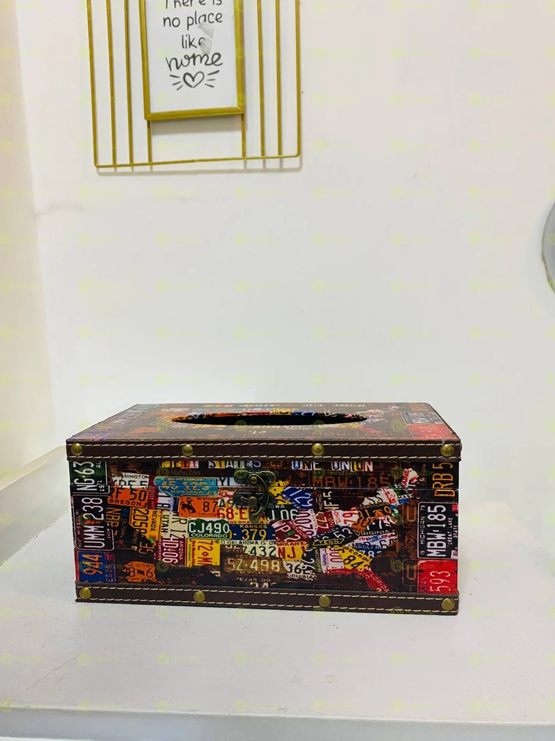 Vintage Retro Wooden Tissue Box