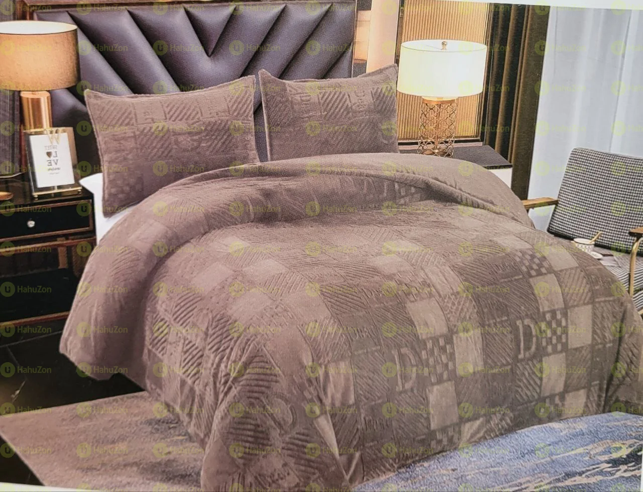 3 Pieces Sherpa Fleece Comforter Set