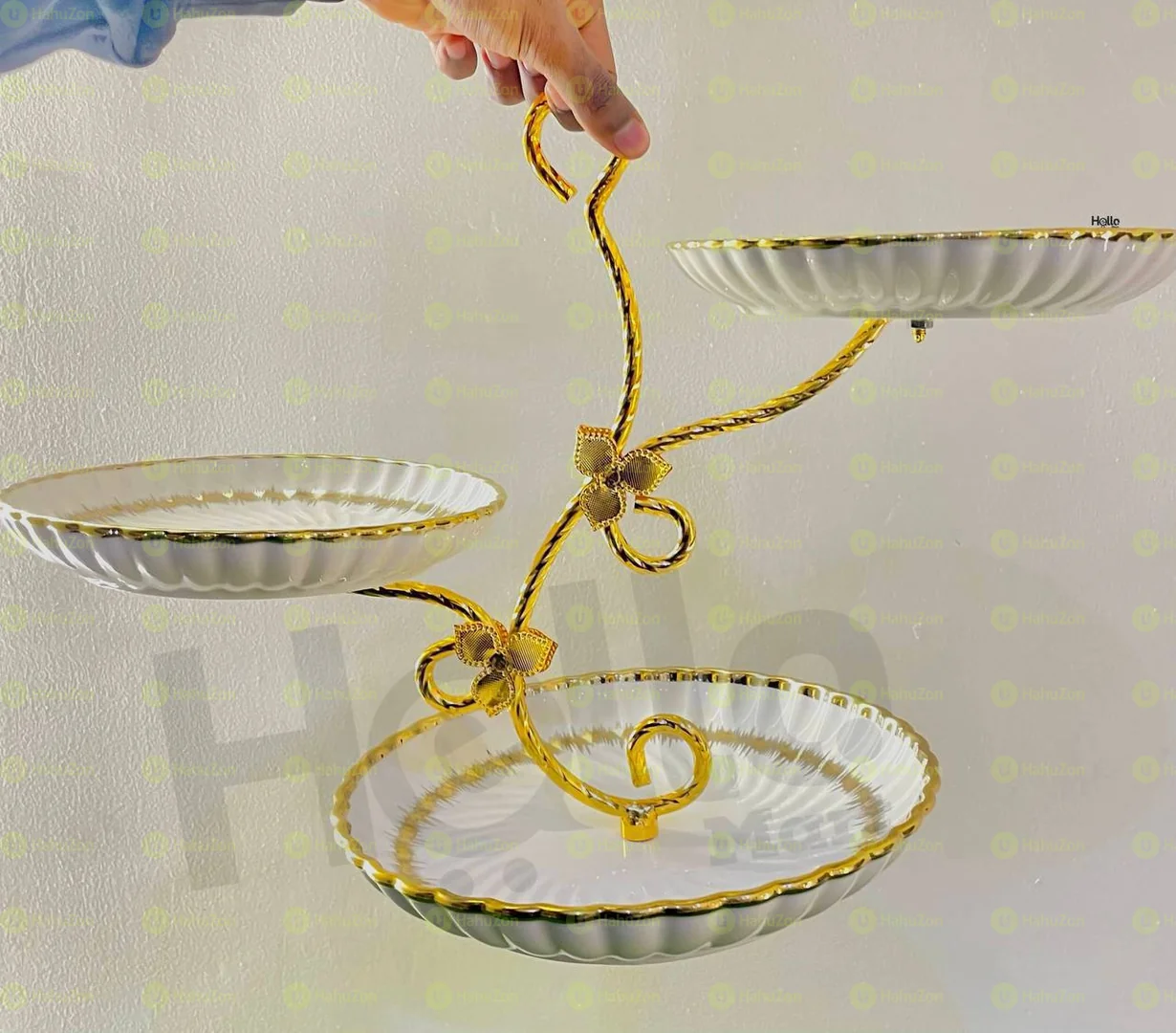 በለ 3 ተደራራቢ ለአትክልት ለፍራፍሬ እና ለመሳሰሉት ማቅረቢያ የሚሆን