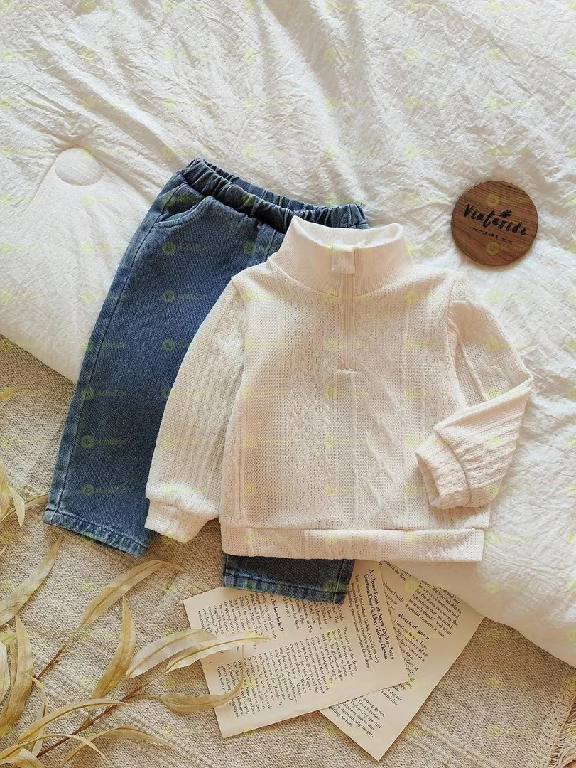 Toddler Boys Casual Top and Jeans Pant Set