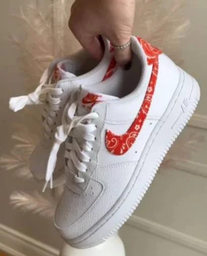 Air Force 1 Organge Paisley Women's Shoes