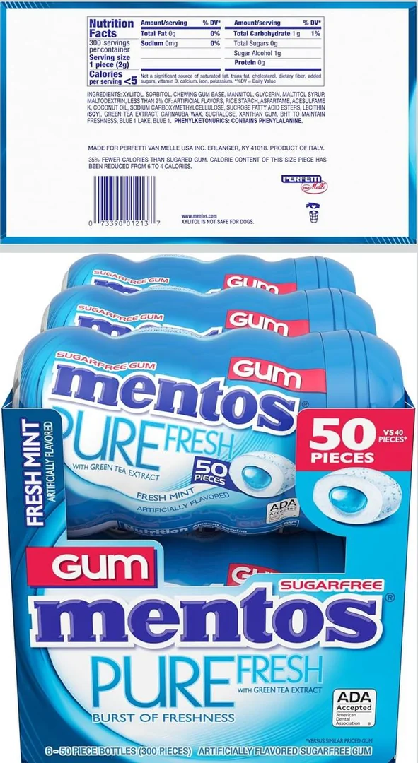 Mentos Pure Fresh Sugar-Free Chewing Gum with Xylitol