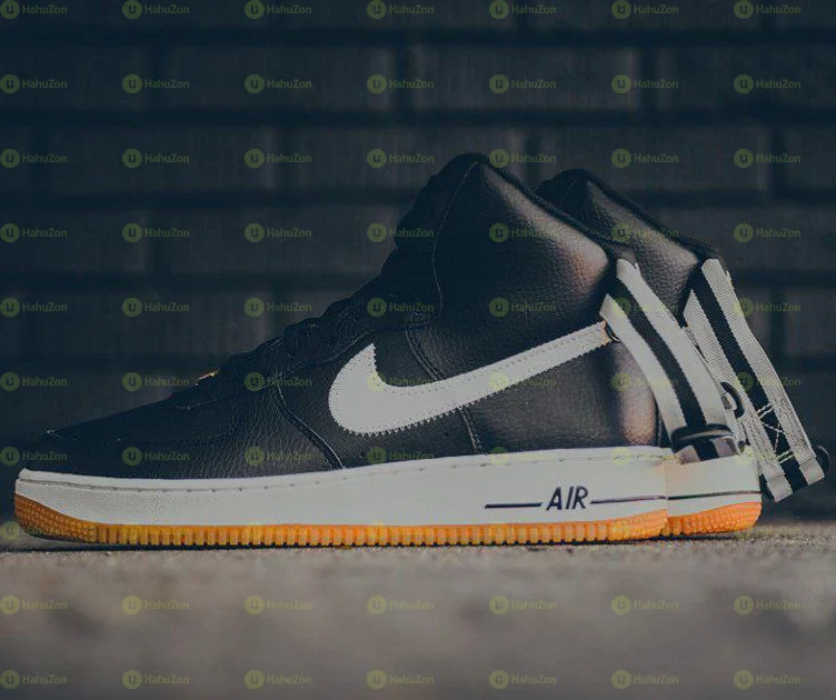 Nike Air Force 1 07 Mid Premium Leather Black White Men's Shoes