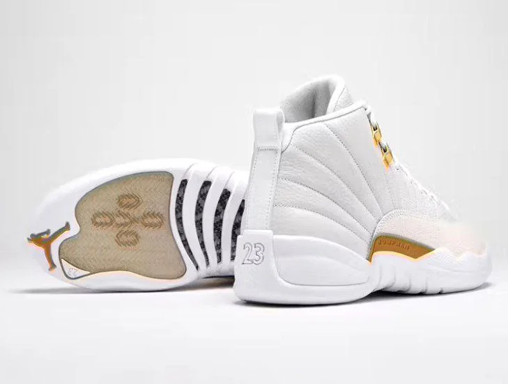 Air Jordan 12 Retro x OVO JM White Metallic Gold Men's Shoes