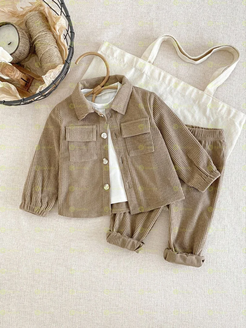 Babyboy Corduroy Shirt and Pant Set