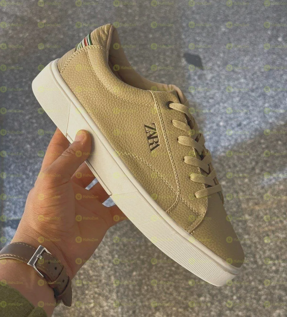 Zara Low-Top Textured Lace-Up Flat Casual Shoes Men's