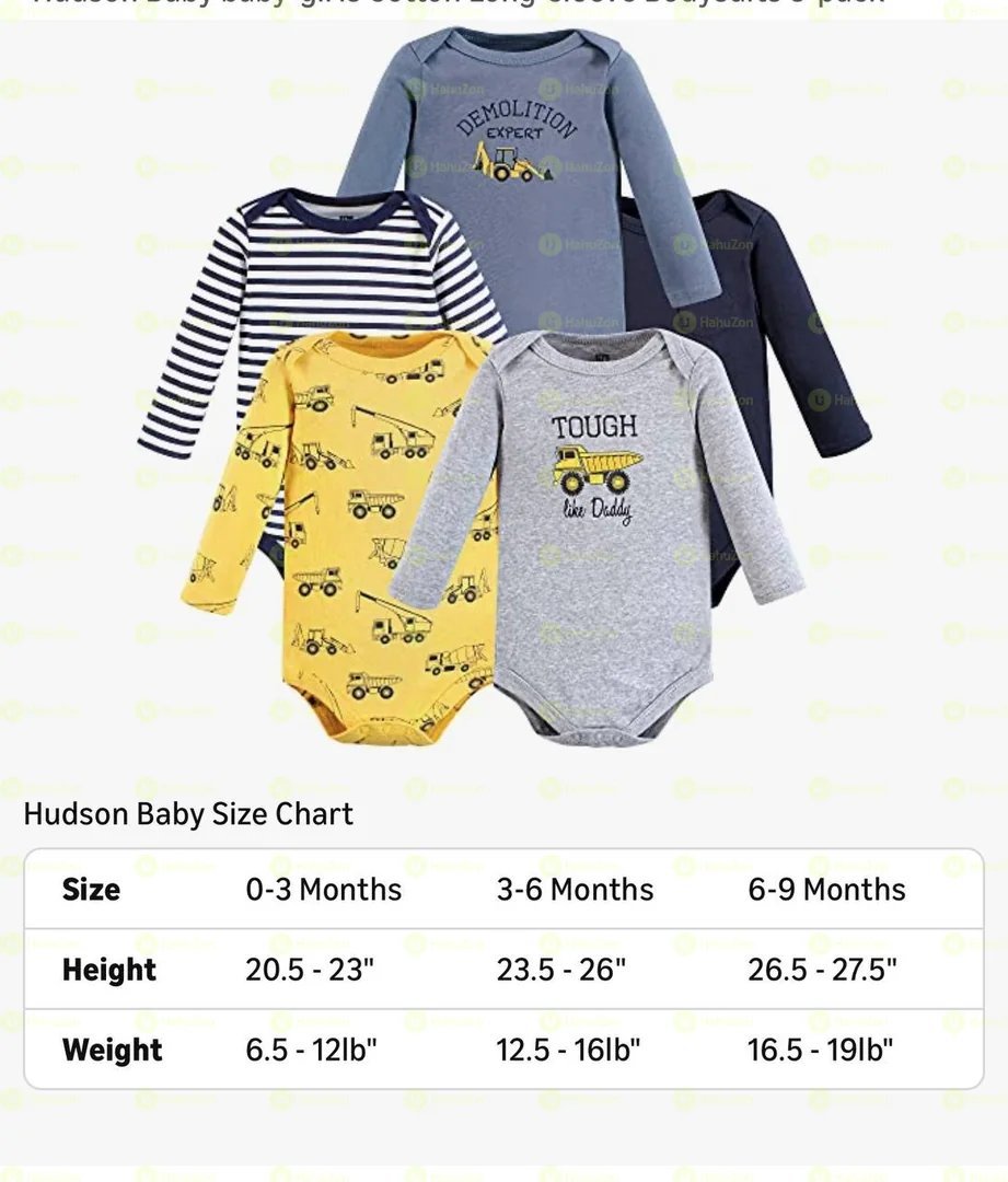 Hudson Baby baby-girls and boys Cotton Long-sleeve Bodysuits