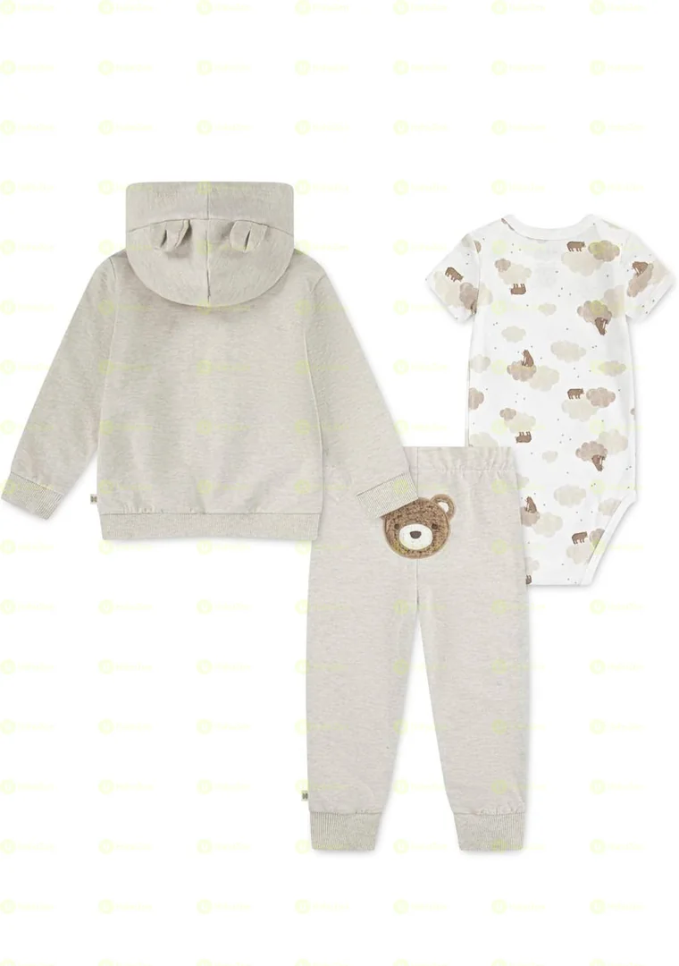 HUGGIES Baby Bodysuit Hoodie and Pants 3-piece Outfit Set