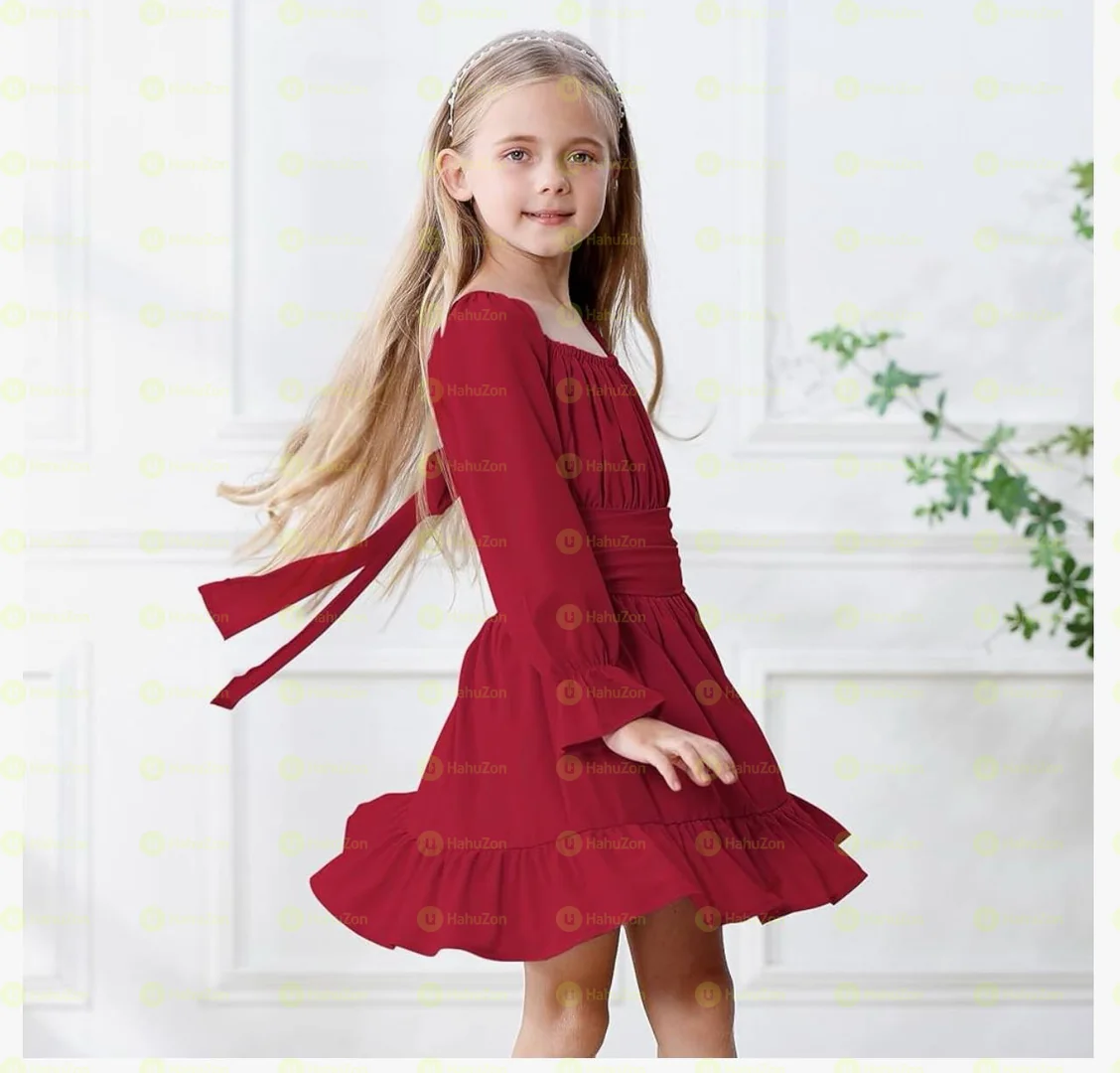 Zando Girls Dresses Off Shoulder Back Tie Dress