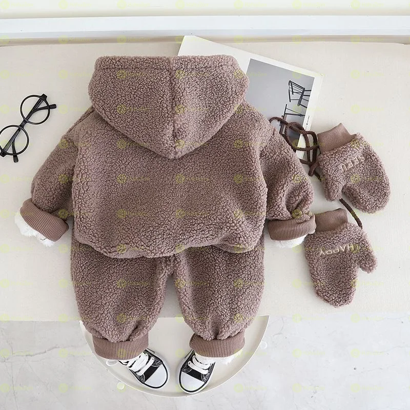 Cartoon Kids Winter Hoodie and Pant Set