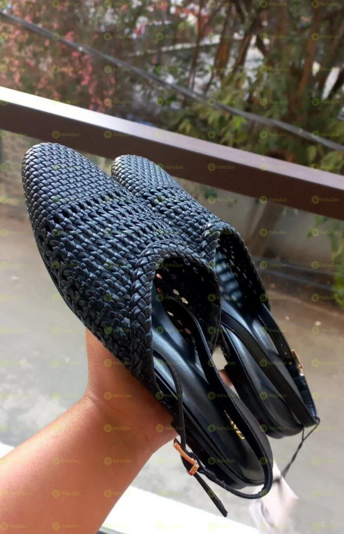 Zara Woven Sling Back Flat Shoes