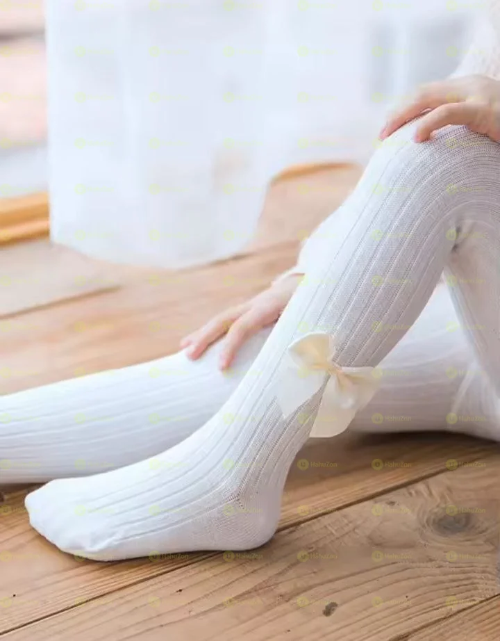 Baby Girl Bow Decor Pantyhose