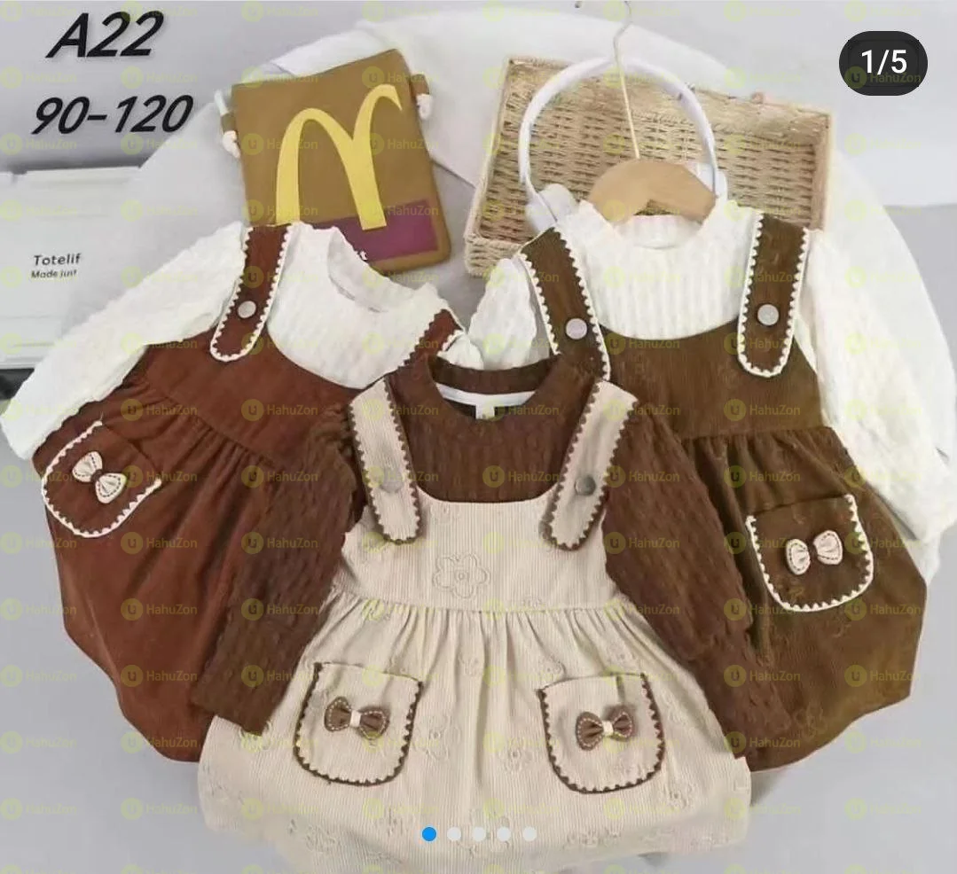 Girls Lantern Sleeve Bow Decor Pocket Dress