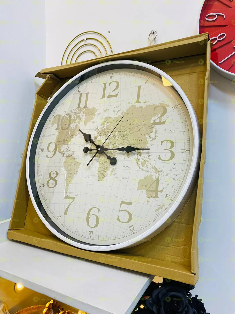 Big Size World Map Wall Clock