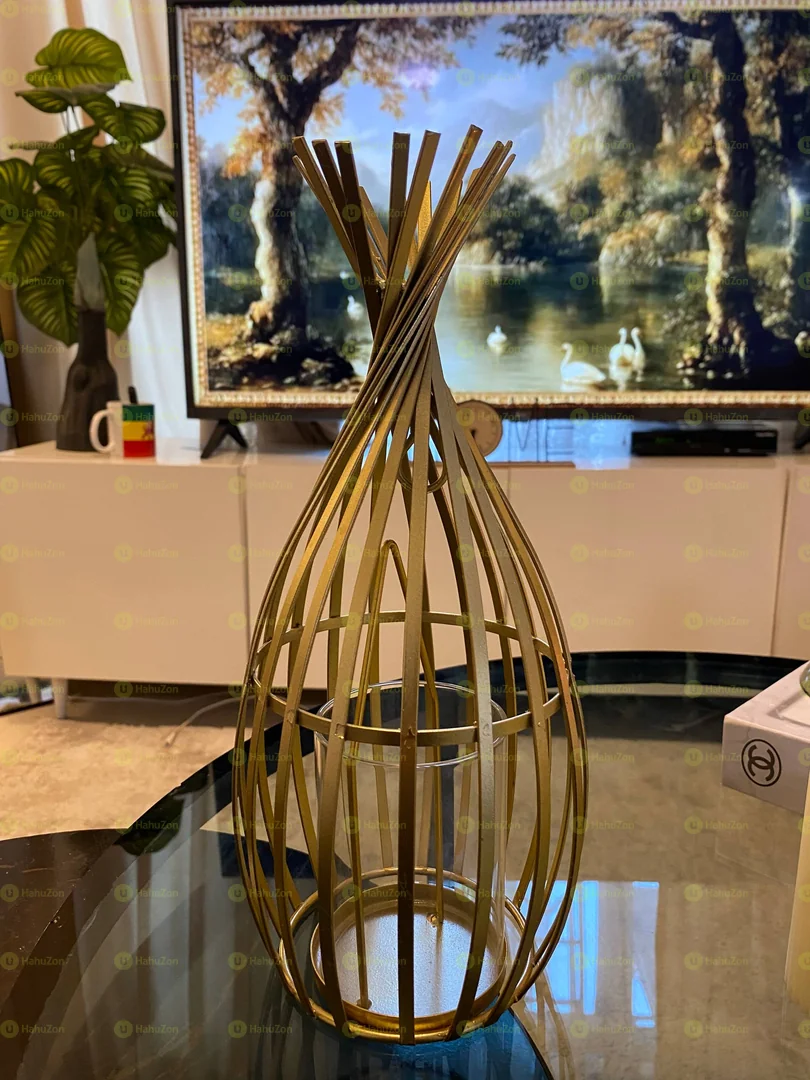 Metal Candle Holder With Glass
