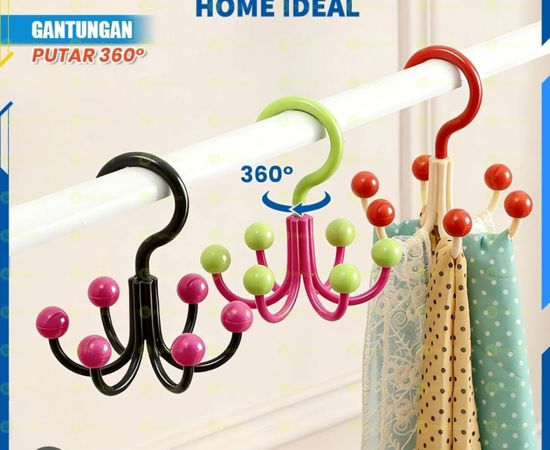 Rotating 6-Hook Closet Organizer