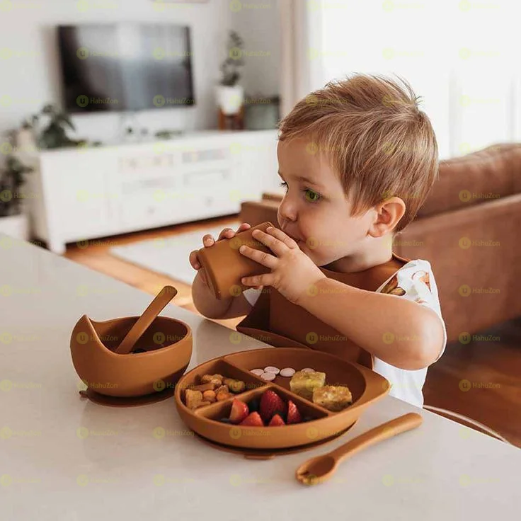 6 pc Silicon Baby Feeding Set