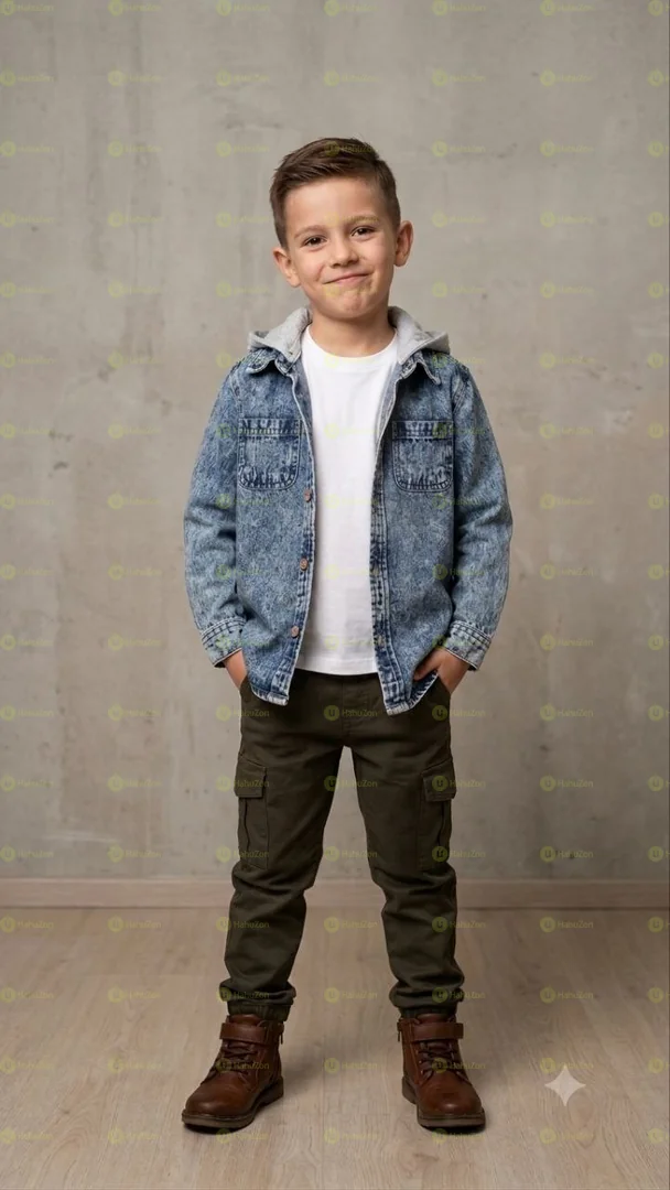 1pic Unisex Denim Hooded Top