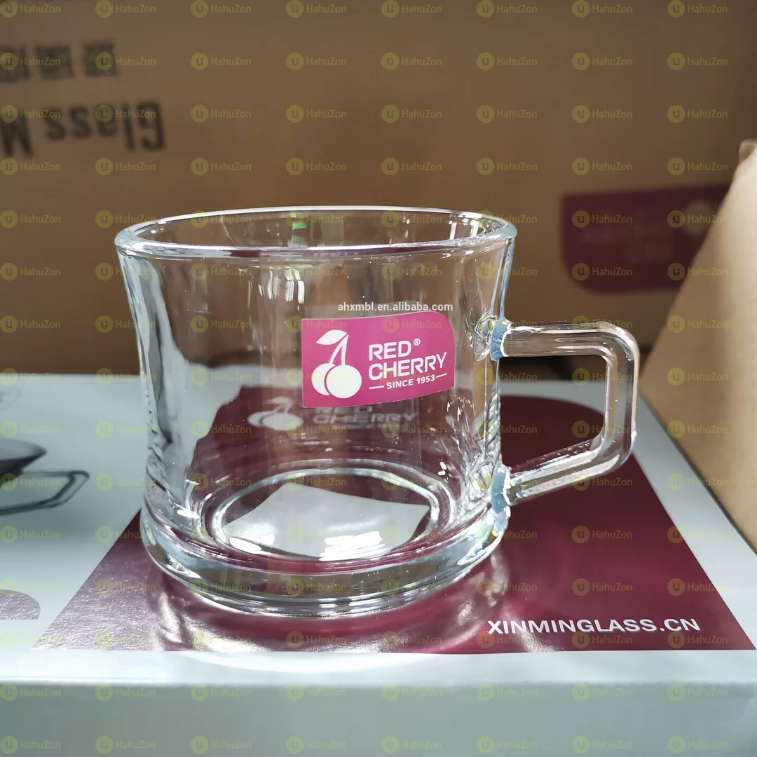 Red Cherry Glass Tea Cup Set
