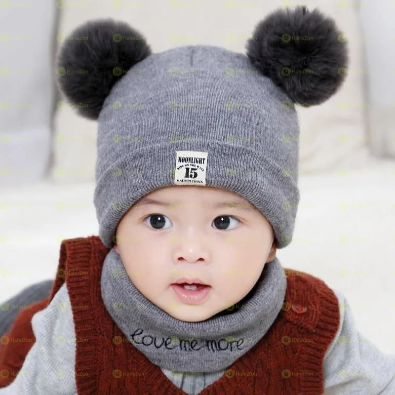 Knitted Beanie Hat and Scarf Set
