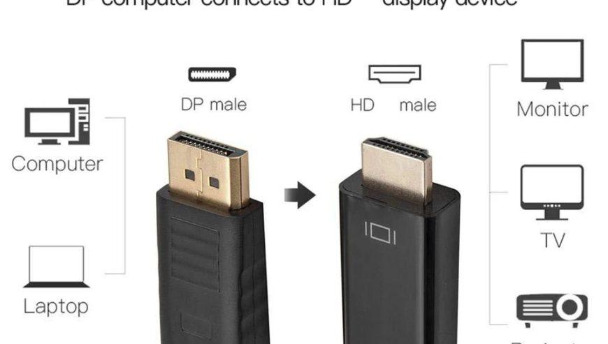 Display Port (DP) to HDMI Cable 1.8 Meter