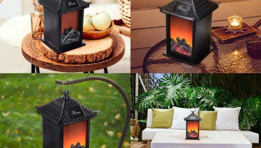 Decorative LED Fireplace Lantern