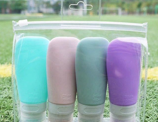 4Pcs Portable Silicone Travel Bottle