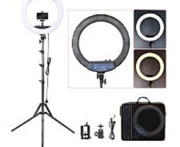 18-inch Ring Light with Remote, Stand Colour Modes