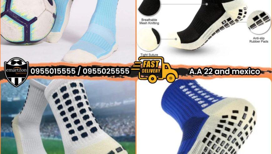 High quality Anti-slip silcon rubber sole sport socks for football,