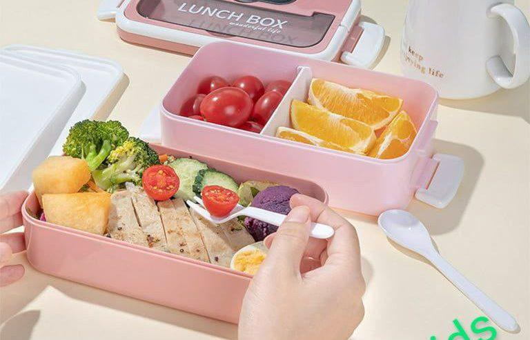 Bento Box Partition Lunch Box With Spoonand Fork