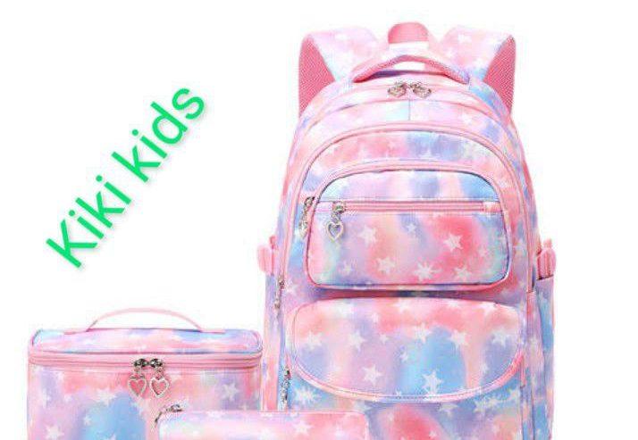 3 Pcs Star Pattern Student Backpack