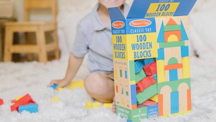 Melissa & Doug Wooden Building Blocks Set