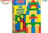 Melissa & Doug Wooden Building Blocks Set