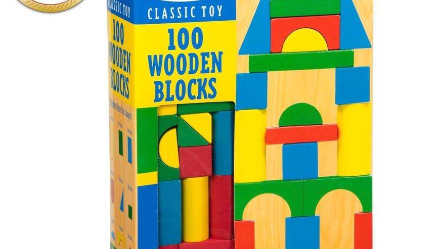 Melissa & Doug Wooden Building Blocks Set