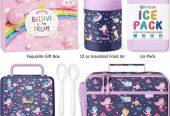 Fimibuke Kids Bento Snack Lunch Box with 4 Compartment