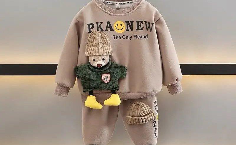 Unisex Cartoon Doll Fleece 2 Piece Set