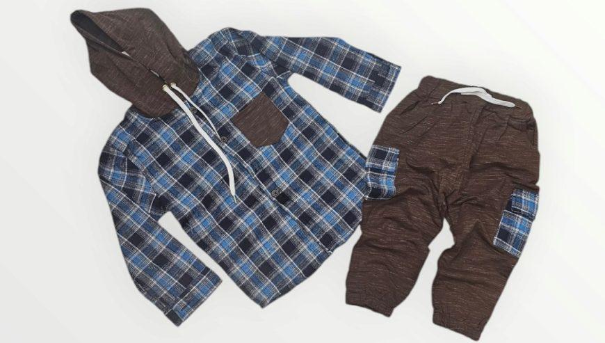 Toddler Boys Hooded Shirt and Pant Set