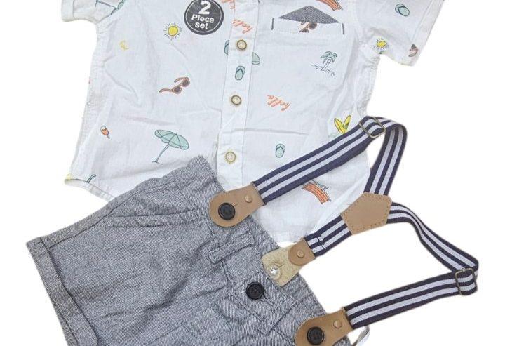 Zara Boys Shirt and Suspender and Bow Tie Set