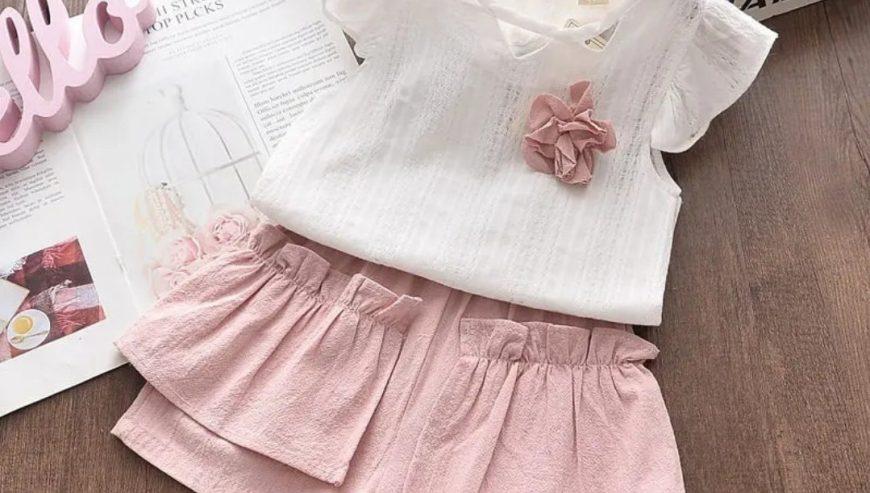 Babygirl Short Sleeve Flower Top and Short Set