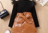 Girls Casual Mesh Sleeve Top and Short Skirt