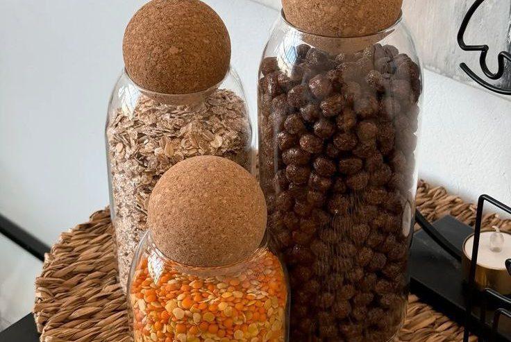 3Pcs Glass Food Storage Jars