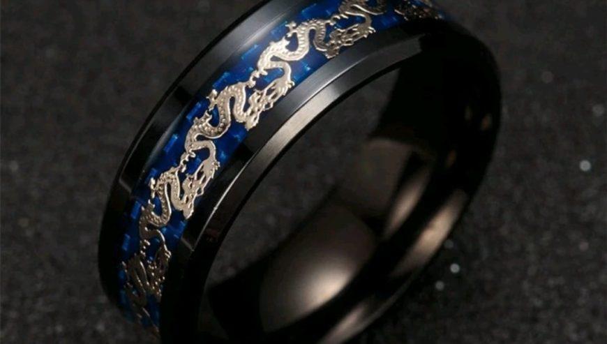 Fashionable Men Chinese Dragon Detail Ring