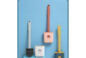 Wall-Mounted Toilet Cleaning Brush With Brush Holder